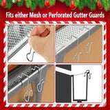 50Pcs Christmas Light Clips Outdoor Hang Gutter Hooks for Xmas String Lights