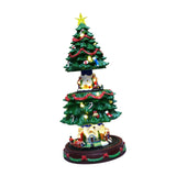 Xmas Tree Musical Box Decoration Desk Sculpture for Room Party Bookshelf