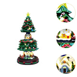 Xmas Tree Musical Box Decoration Desk Sculpture for Room Party Bookshelf