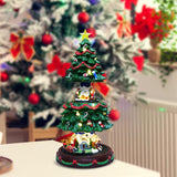 Xmas Tree Musical Box Decoration Desk Sculpture for Room Party Bookshelf