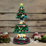 Xmas Tree Musical Box Decoration Desk Sculpture for Room Party Bookshelf