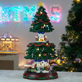 Xmas Tree Musical Box Decoration Desk Sculpture for Room Party Bookshelf