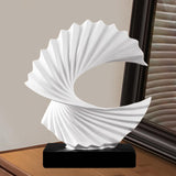 Ocean Wave Statue Ornament Artwork Abstract Sculpture for Bedroom Home Shelf White