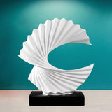 Ocean Wave Statue Ornament Artwork Abstract Sculpture for Bedroom Home Shelf White