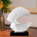 Ocean Wave Statue Ornament Artwork Abstract Sculpture for Bedroom Home Shelf White