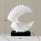 Ocean Wave Statue Ornament Artwork Abstract Sculpture for Bedroom Home Shelf White