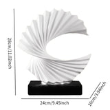 Ocean Wave Statue Ornament Artwork Abstract Sculpture for Bedroom Home Shelf White