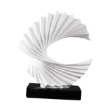 Ocean Wave Statue Ornament Artwork Abstract Sculpture for Bedroom Home Shelf White