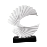 Ocean Wave Statue Ornament Artwork Abstract Sculpture for Bedroom Home Shelf White