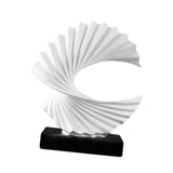 Ocean Wave Statue Ornament Artwork Abstract Sculpture for Bedroom Home Shelf White