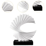 Ocean Wave Statue Ornament Artwork Abstract Sculpture for Bedroom Home Shelf White