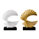 Ocean Wave Statue Ornament Artwork Abstract Sculpture for Bedroom Home Shelf White