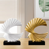 Ocean Wave Statue Ornament Artwork Abstract Sculpture for Bedroom Home Shelf White