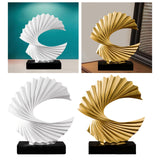 Ocean Wave Statue Ornament Artwork Abstract Sculpture for Bedroom Home Shelf White