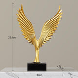 Eagle Statue Centerpiece Collectible Tabletop Ornament for Home Office Shelf Golden