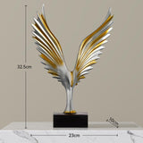 Eagle Statue Centerpiece Collectible Tabletop Ornament for Home Office Shelf Gold Silver