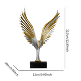 Eagle Statue Centerpiece Collectible Tabletop Ornament for Home Office Shelf Gold Silver