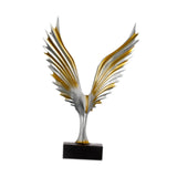 Eagle Statue Centerpiece Collectible Tabletop Ornament for Home Office Shelf Gold Silver