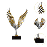 Eagle Statue Centerpiece Collectible Tabletop Ornament for Home Office Shelf Gold Silver