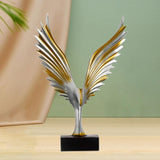 Eagle Statue Centerpiece Collectible Tabletop Ornament for Home Office Shelf Gold Silver