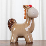 1 Pair Ceramic Horse Figurines Shelf Decoration for Wedding Gift Lightweight