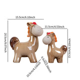 1 Pair Ceramic Horse Figurines Shelf Decoration for Wedding Gift Lightweight