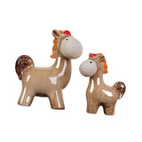 1 Pair Ceramic Horse Figurines Shelf Decoration for Wedding Gift Lightweight