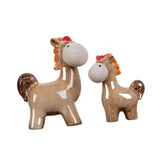 1 Pair Ceramic Horse Figurines Shelf Decoration for Wedding Gift Lightweight