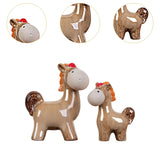 1 Pair Ceramic Horse Figurines Shelf Decoration for Wedding Gift Lightweight