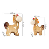 1 Pair Ceramic Horse Figurines Shelf Decoration for Wedding Gift Lightweight