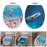 Toilet Sticker DIY PVC Home Decor Toilet Lid Decals for Office Bathroom Home Style A