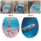 Toilet Sticker DIY PVC Home Decor Toilet Lid Decals for Office Bathroom Home Style A