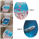 Toilet Sticker DIY PVC Home Decor Toilet Lid Decals for Office Bathroom Home Style A