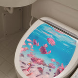 Toilet Sticker DIY PVC Home Decor Toilet Lid Decals for Office Bathroom Home Style A