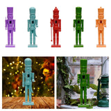 Christmas Figurine Nutcracker Statue for Fireplace Table Centerpieces Indoor Purple