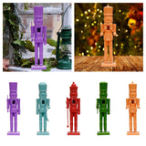 Christmas Figurine Nutcracker Statue for Fireplace Table Centerpieces Indoor Purple