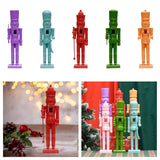 Christmas Figurine Nutcracker Statue for Fireplace Table Centerpieces Indoor Purple