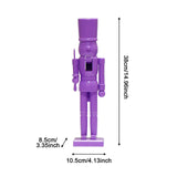 Christmas Figurine Nutcracker Statue for Fireplace Table Centerpieces Indoor Purple