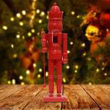 Christmas Figurine Nutcracker Statue for Fireplace Table Centerpieces Indoor Red