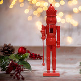 Christmas Figurine Nutcracker Statue for Fireplace Table Centerpieces Indoor Red