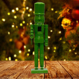 Christmas Figurine Nutcracker Statue for Fireplace Table Centerpieces Indoor Green