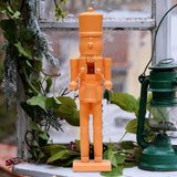 Christmas Figurine Nutcracker Statue for Fireplace Table Centerpieces Indoor Orange