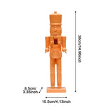 Christmas Figurine Nutcracker Statue for Fireplace Table Centerpieces Indoor Orange