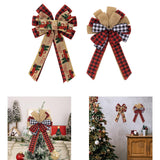 Christmas Bow Craft DIY Bowknot Ornament for Decorative Trees Topper Garland with car pattern