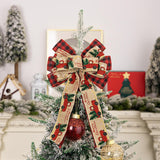 Christmas Bow Craft DIY Bowknot Ornament for Decorative Trees Topper Garland with car pattern