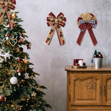 Christmas Bow Craft DIY Bowknot Ornament for Decorative Trees Topper Garland with car pattern