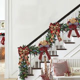 Christmas Bow Craft DIY Bowknot Ornament for Decorative Trees Topper Garland with car pattern