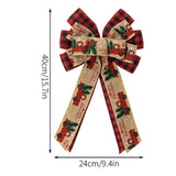 Christmas Bow Craft DIY Bowknot Ornament for Decorative Trees Topper Garland with car pattern