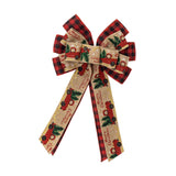 Christmas Bow Craft DIY Bowknot Ornament for Decorative Trees Topper Garland with car pattern