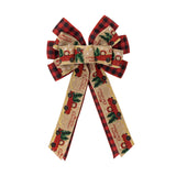 Christmas Bow Craft DIY Bowknot Ornament for Decorative Trees Topper Garland with car pattern